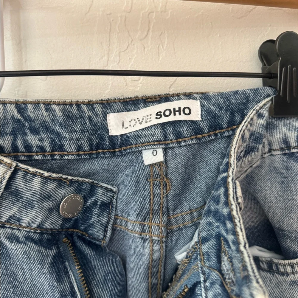 Love Soho size 0 wide leg pink bow denim jeans - Picture 5 of 7